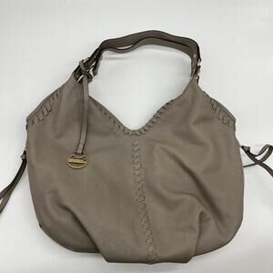 Lodis Medium Whipstitch Leather Tote Womens Purse Gray Color